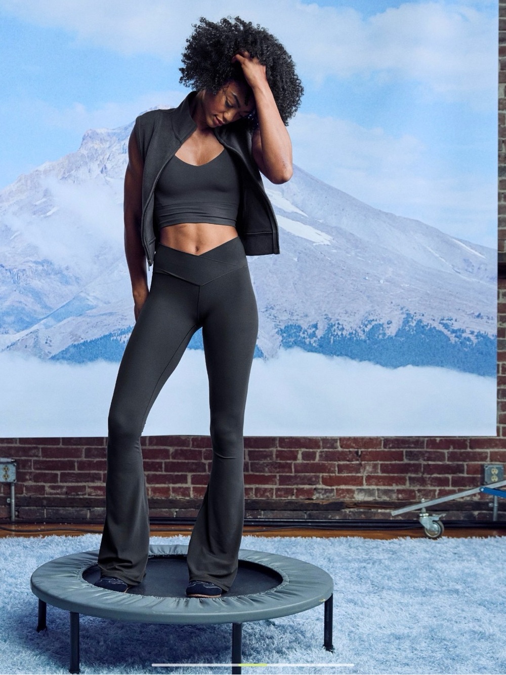 aerie Gray High-Waist Flared Leggings